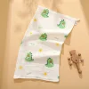 Infant and toddler cartoon 25*50 six-layer gauze towel, bath towel, bamboo fiber soft absorbent face towel, newborn square towel, belching towel, four-layer gauze children's towel, Class a baby saliva towel Application Scenario
